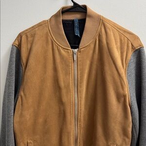 Zara Tan and Gray Bomber Jacket